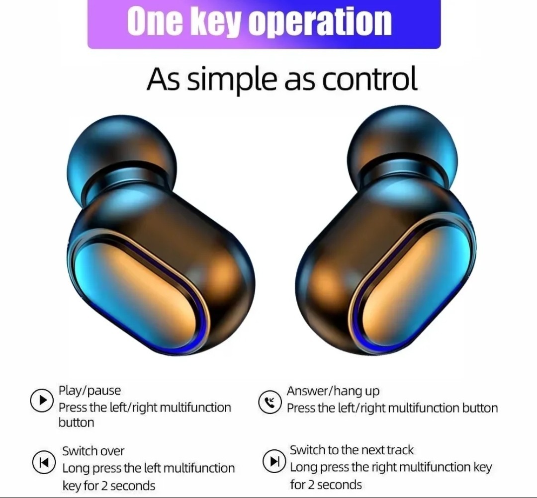 New Blue Noise Cancelling Earbuds Bluetooth