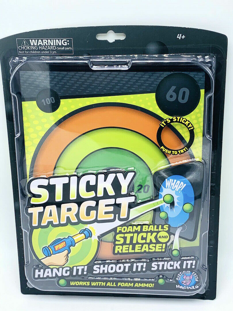 Hog Wild Sticky Target Bullseye Works w/all Foam Popper Balls Stick Release New
