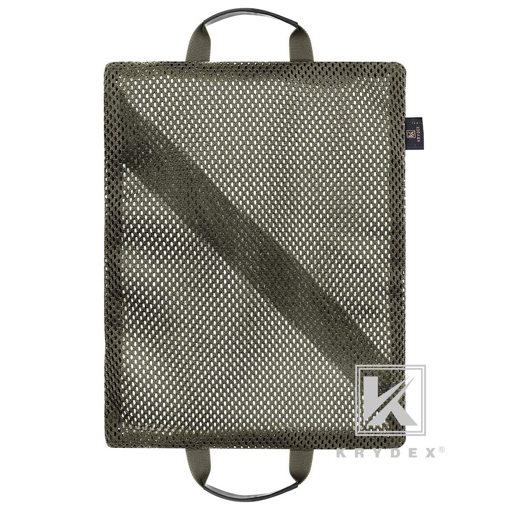 KRYDEX 2pcs Tactical Mesh Pouch Set Modular Storage Organizer Pockets Green BK