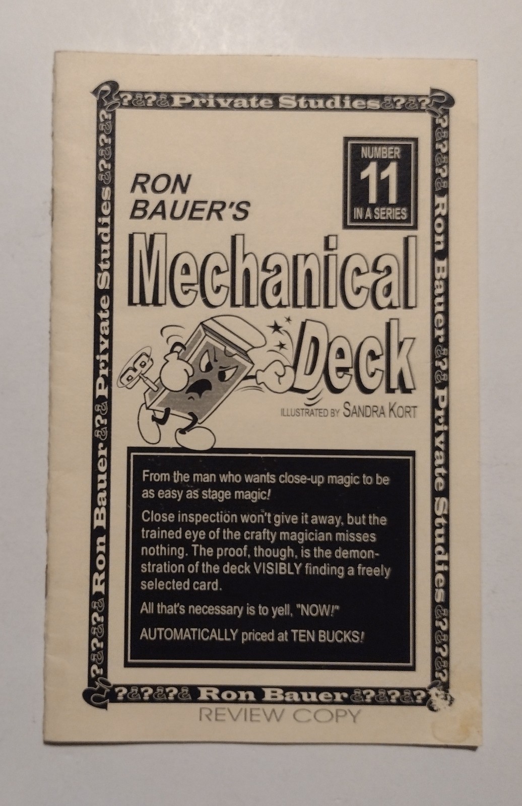 Ron Bauer's Mechanical Deck Private Studies #11 Scarce Preview Issue