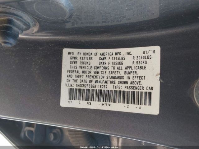 ACCORD 2016 Glove Box 4958621