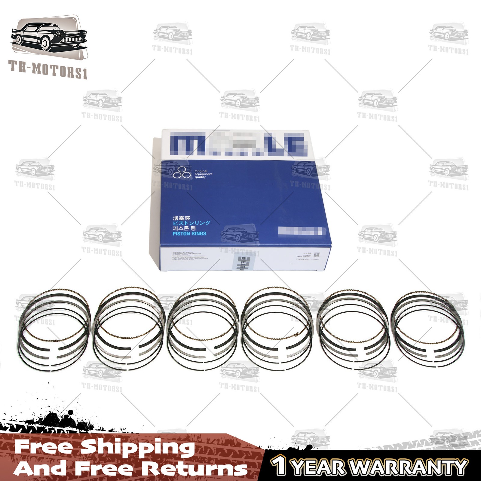 6x OEM STD Piston Rings Set For Audi S5 A6 C7 A7 A8 Q7 EA837 3.0 TFSI CRE CTD