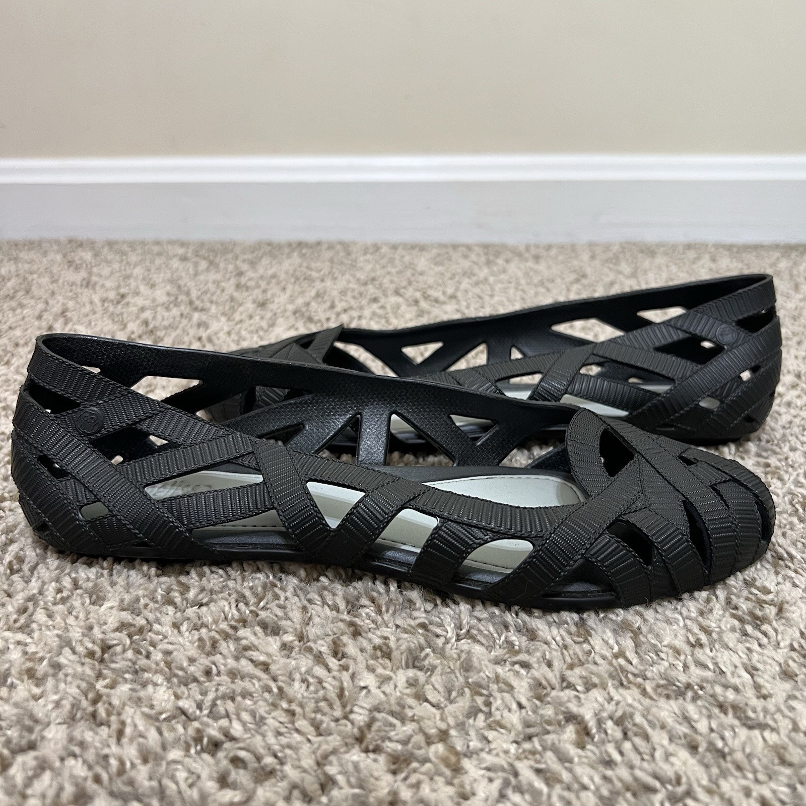 Melissa + Jason Wu Black Women’s Cutout Woven Flats Size 8