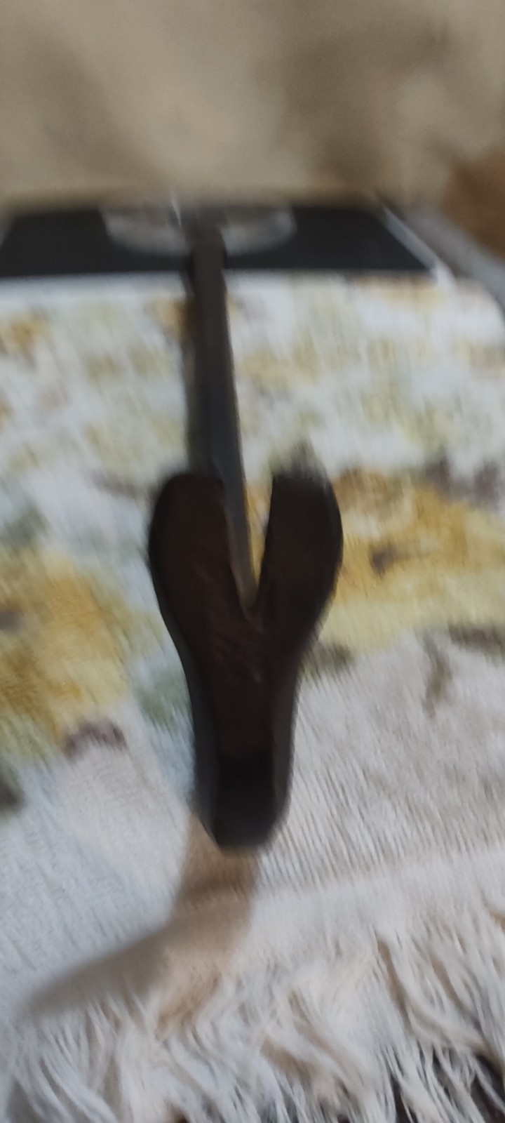 Vintage Unbranded Modified Crow Bar/Nail Puller Tool w/Pointed Alignment End