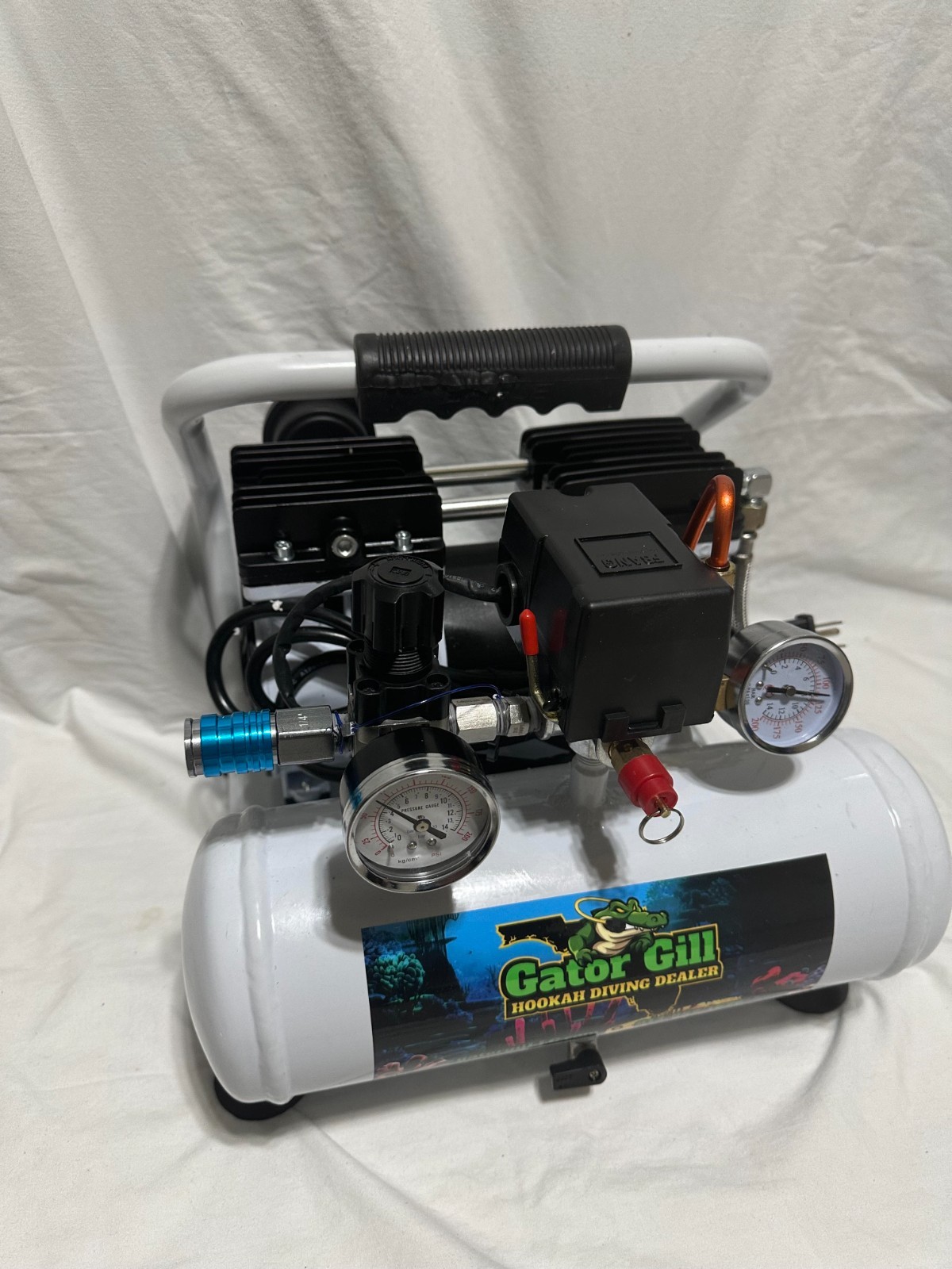HOOKAH DIVING COMPRESSOR 120-volt Guppy 75' hose regulator filter COMBO