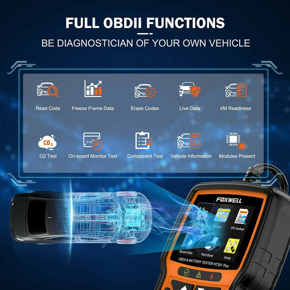 Foxwell NT301 Code Reader Check Engine Fault OBD2 Scanner Car Diagnostic Tool