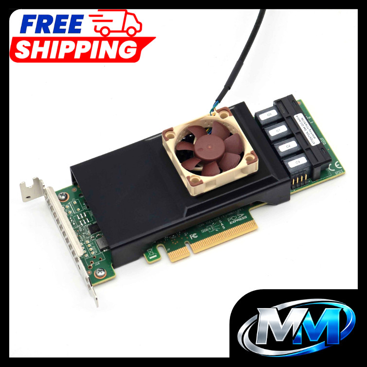 Broadcom LSI 9400-16i SAS HBA Noctua 40mm Fan Mount Cooling Shroud Cooler