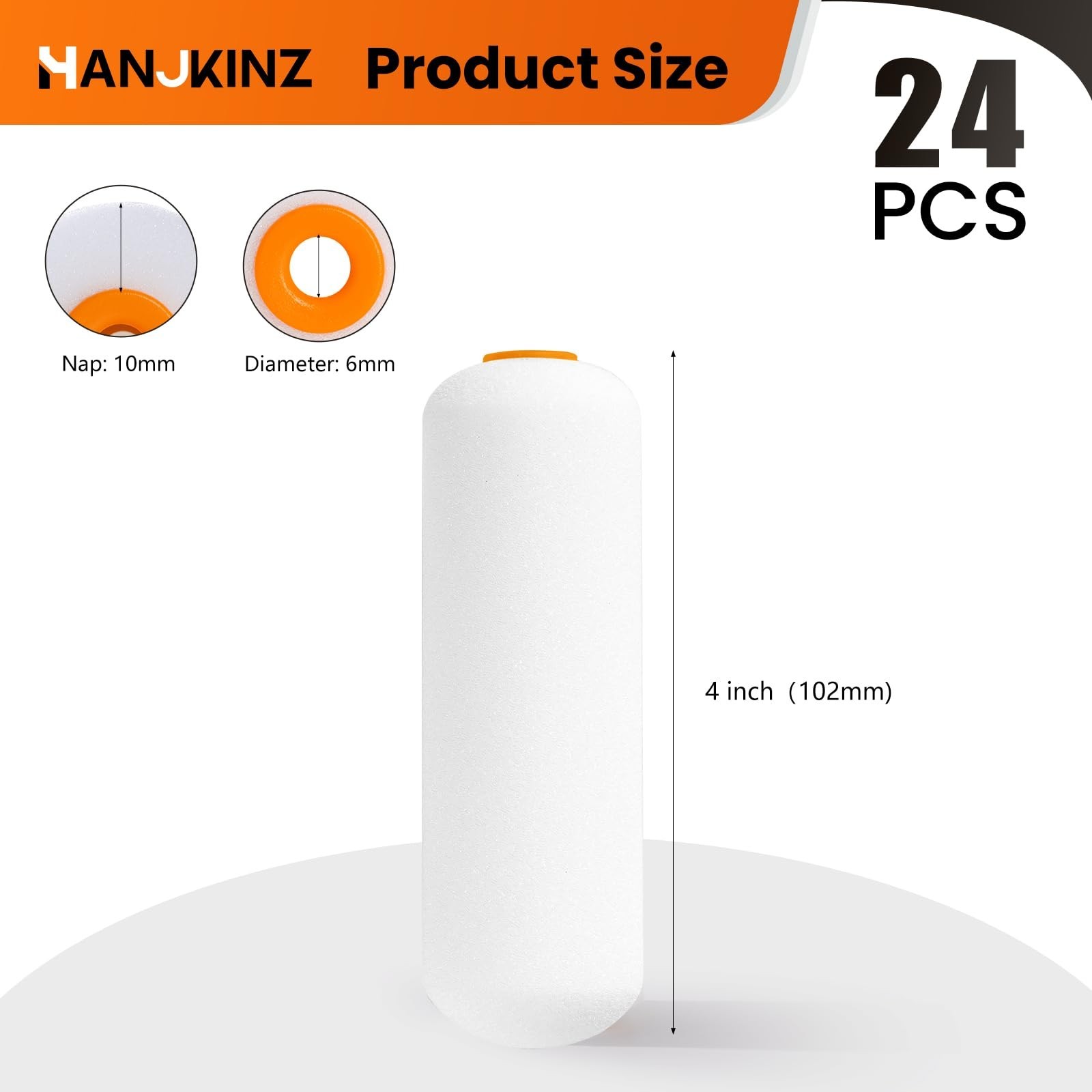 Foam Paint Roller, 24 Pack, 4 Inch Mini Paint Roller Covers, High Density Foa...