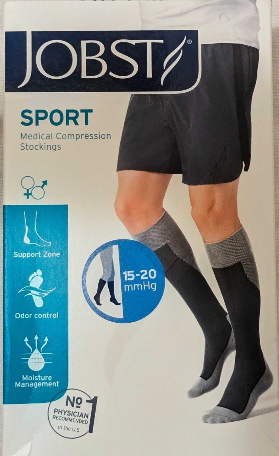 Jobst Sport Knee High Compression Socks Medium Unisex Adults 15-20mmHg READ