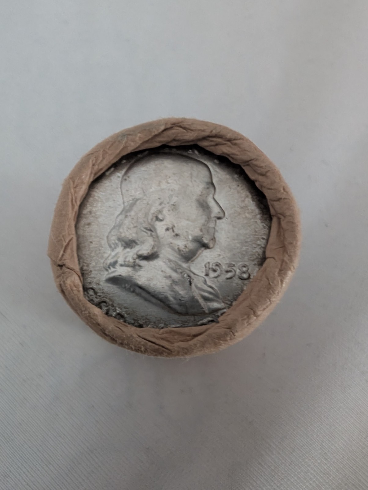1958 OBW Franklin Half Roll - 90% SILVER