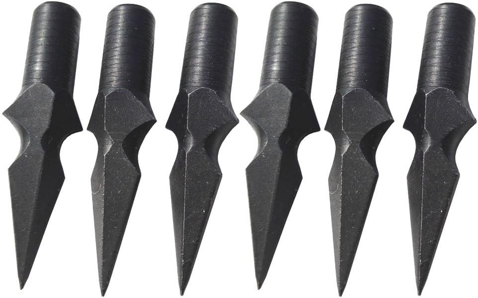 AMEYXGS 6pcs Traditional Hunting Broadheads Archery Glue on Black02