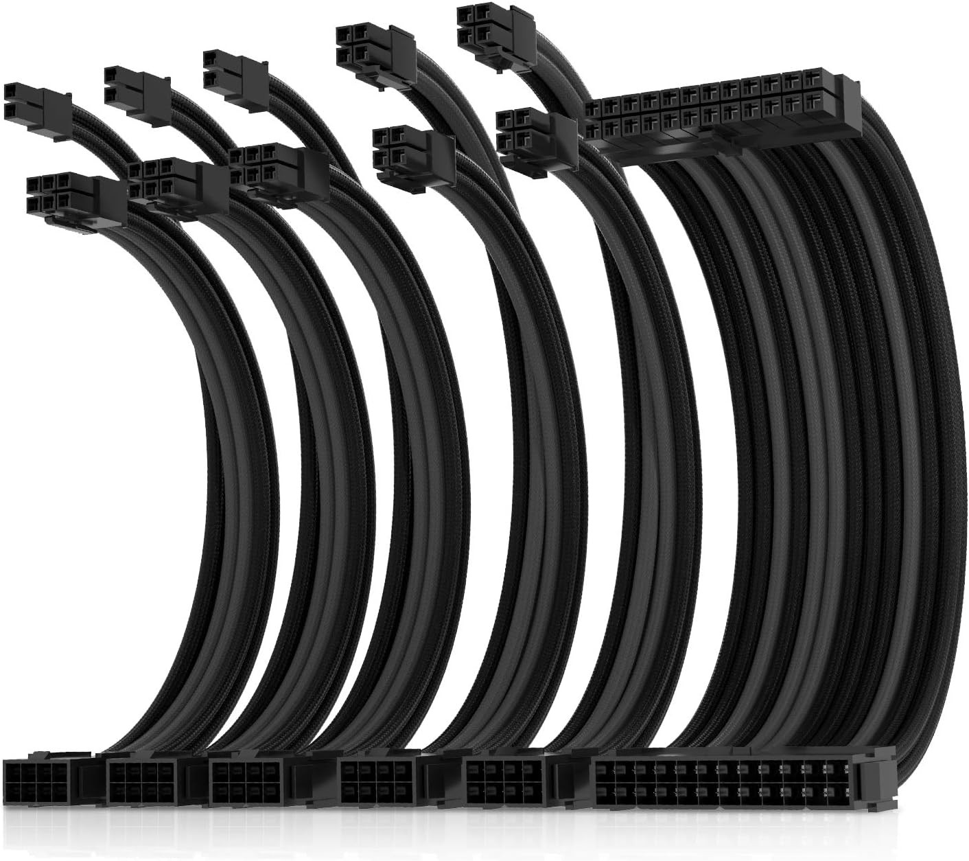 Asiahorse Power Supply Sleeved Cable for Extension Black-Gery