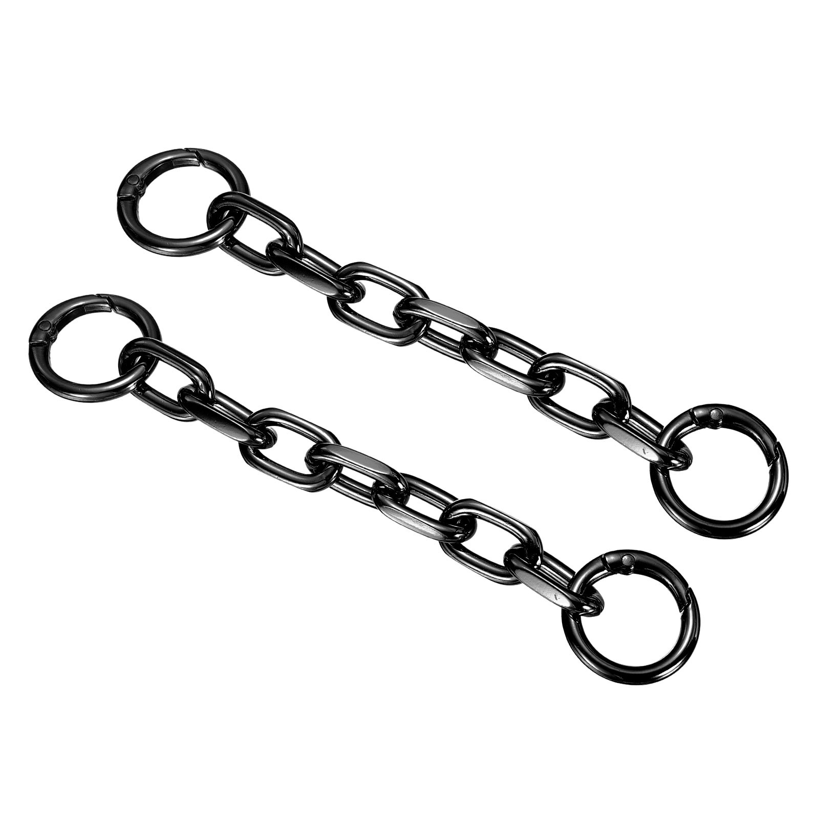 2Pcs Purse Strap Extender 5.9-Inch, Bag Extender Chain Black Grey, 0.5 Width