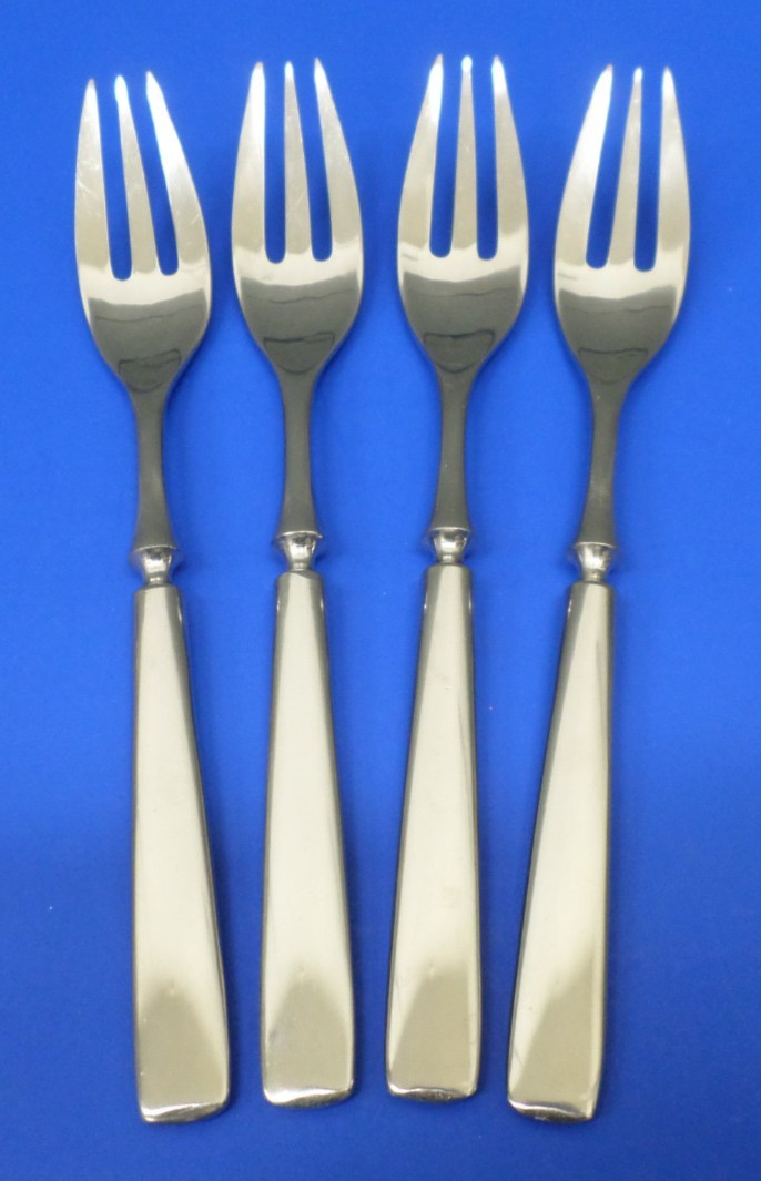4 - Dansk ANVIL Satin Stainless Japan Flatware 7 3/4" DINNER FORKS