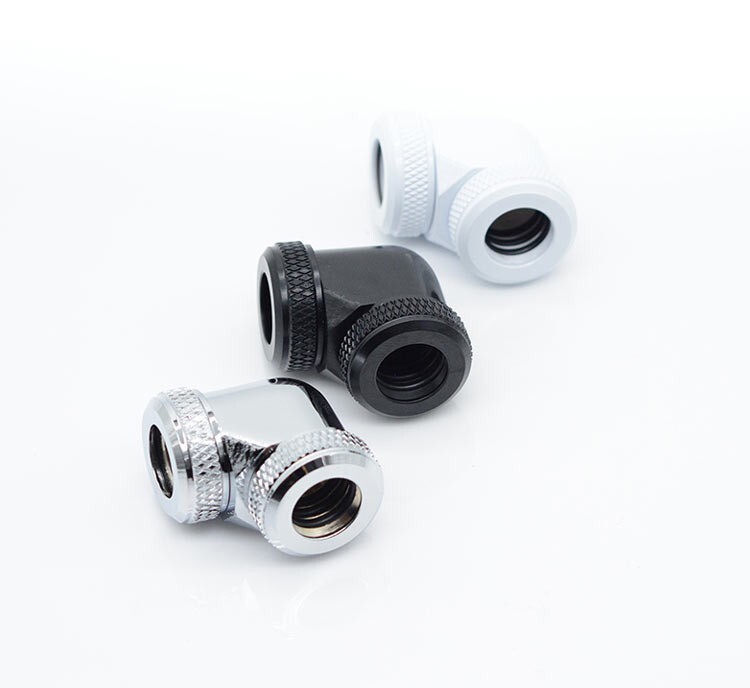 4 Pcs FreezeMod 90 Degree Angle Dual 12mm Compression Fitting Multi-Link White
