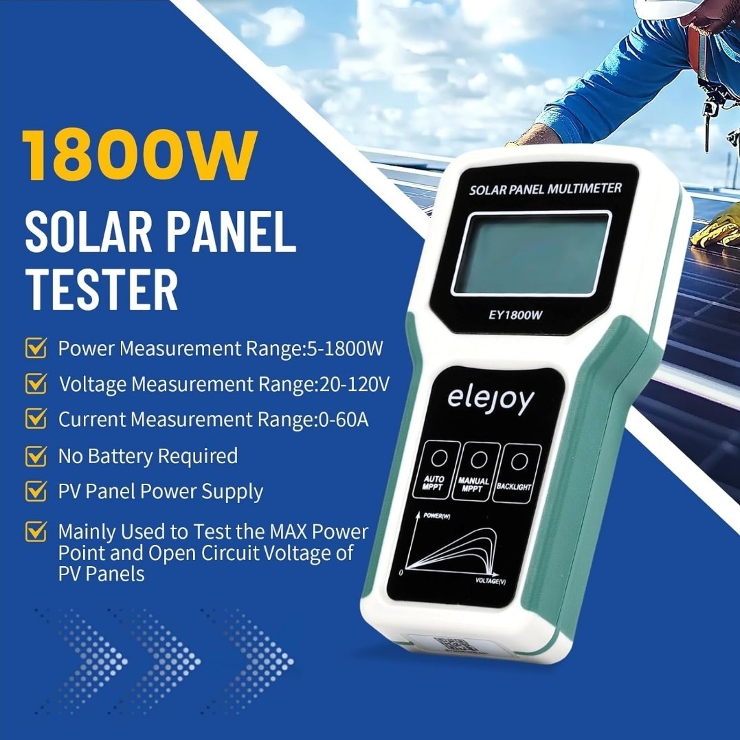 1800W Solar Panel Tester MPPT Photovoltaic Panel Multimeter, Upgraded Measuring