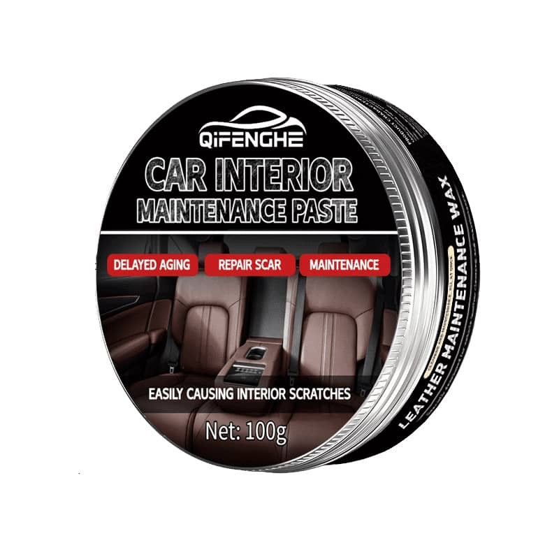 Leather Maintenance Cream Car Interior Cleaner Polishing Paste w/ Sponge 100g