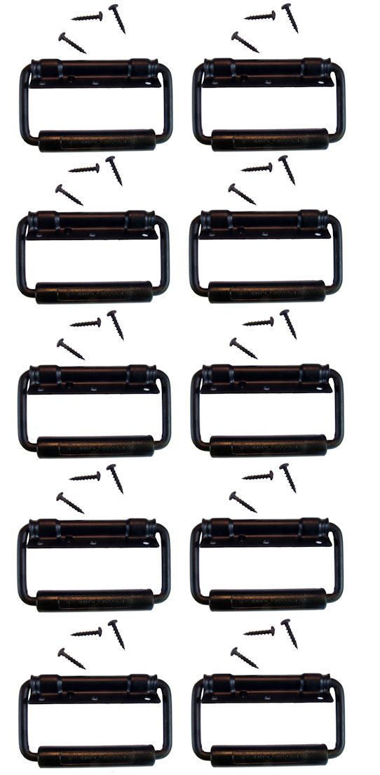 (10 PACK) PENN ELCOM 2356BK Surface Mount Spring Loaded Handle w/Screws - BLK