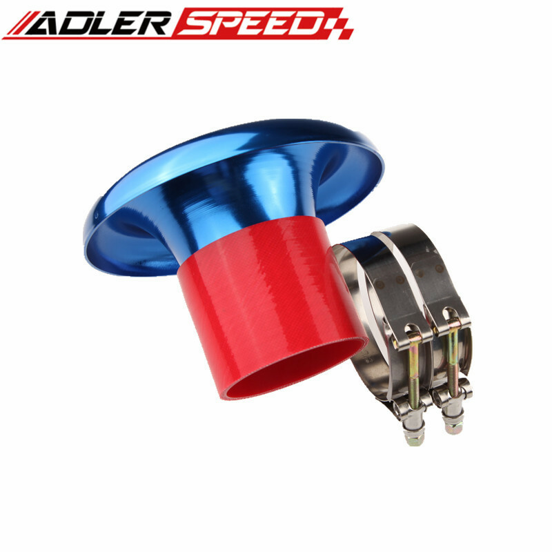 Universal 4" Blue Velocity Stack For Cold/ Ram Engine Air Intake/ Turbo Horn