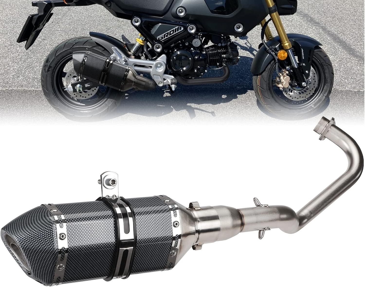 Motorcycle Front Exhaust System Muffler Pipe For Honda Grom Msx125 2013-2023