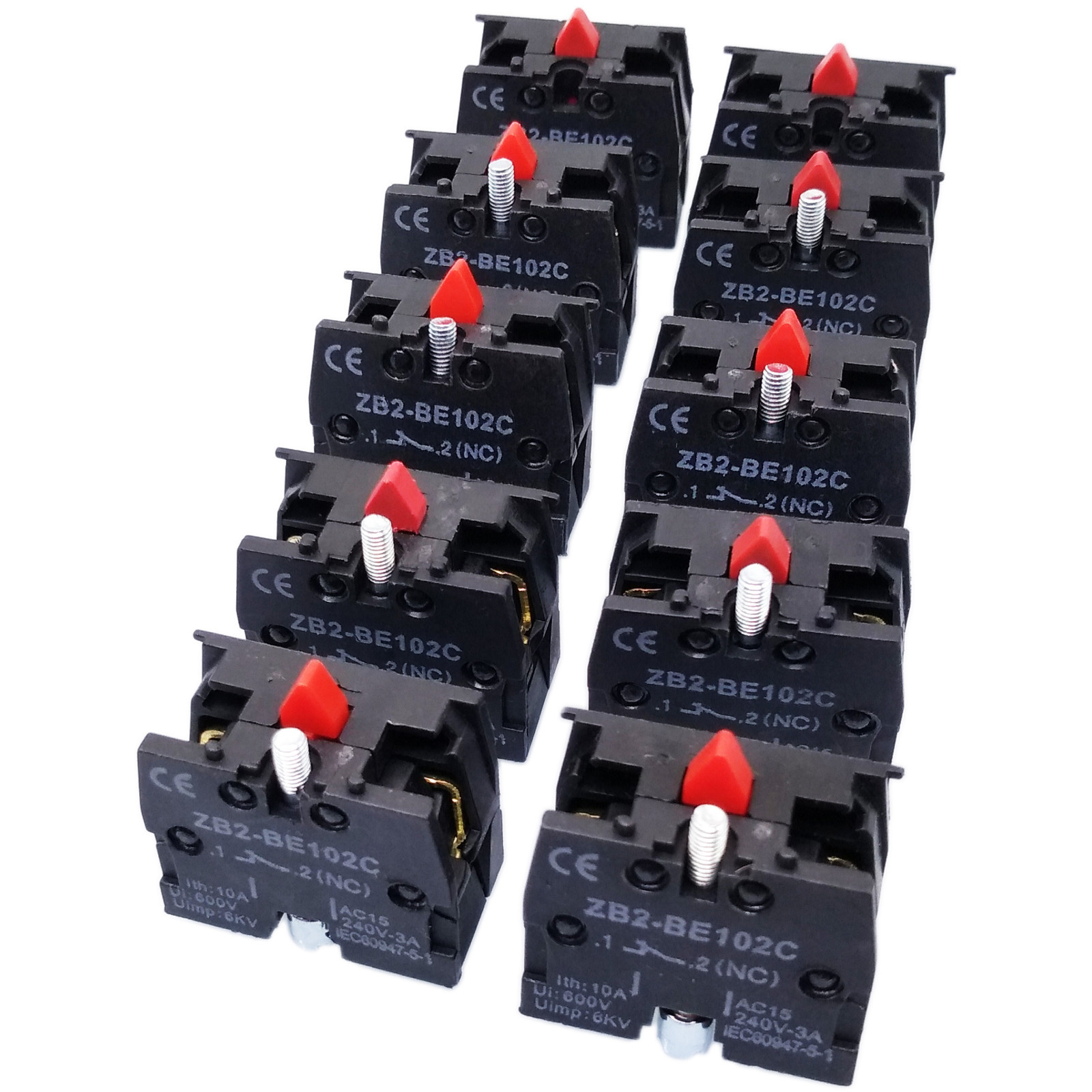 US Stock 10x ZB2-BE102C NC Contact Block Replaces Tele Replacement For XB2 Model
