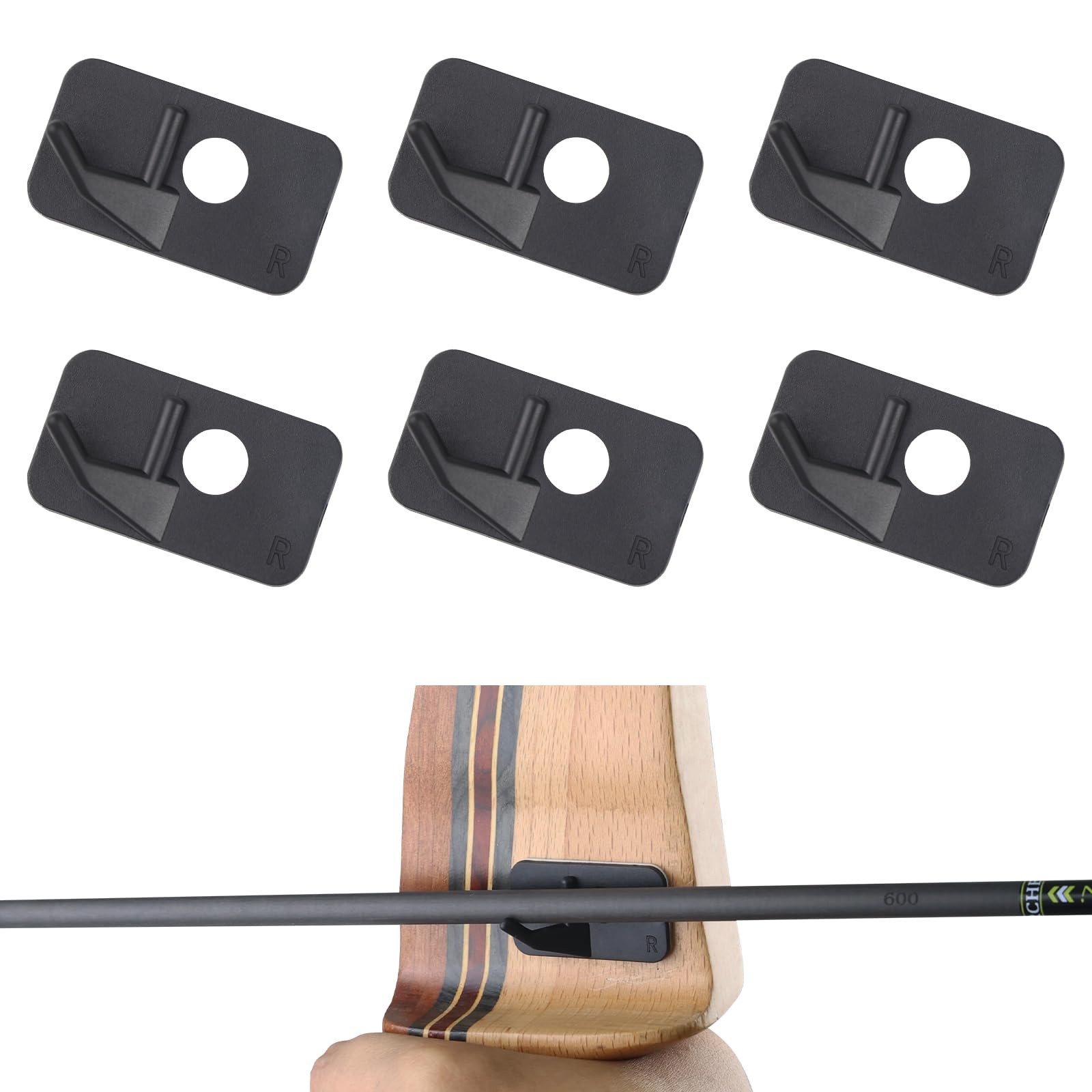Recurve Arrow Rest Right Hand Recurve Bows Hunting Shooting 6pcs Plastic Arch...