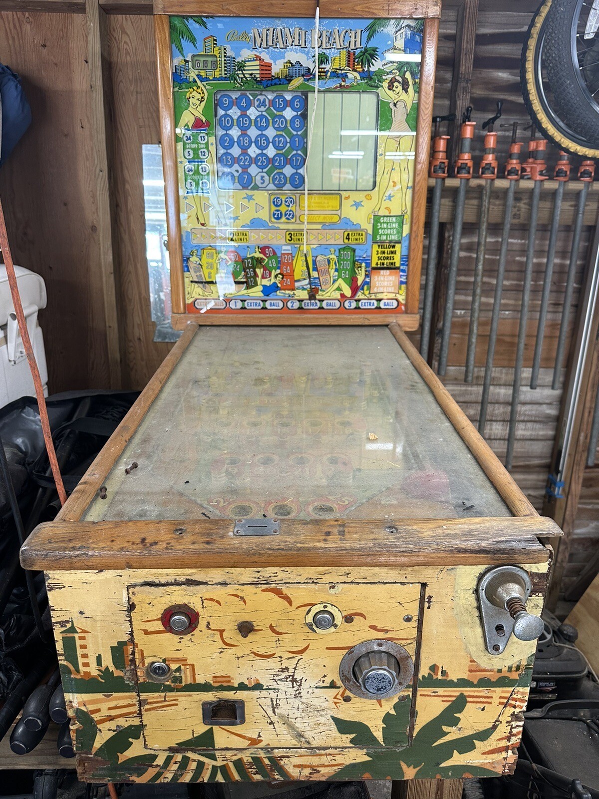 Vintage Bally's Miami Beach Pinball Machine as/is parts or repair
