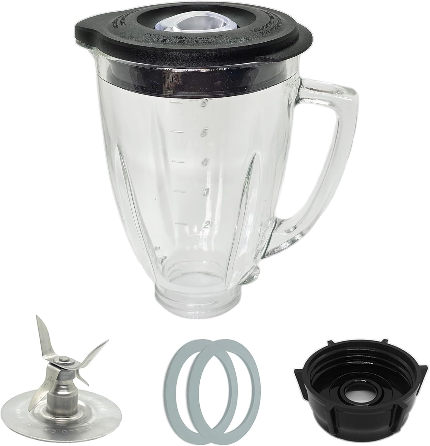 6 Cup Blender Glass Jar Replacement Parts with Blade for Oster Osterizer Classic