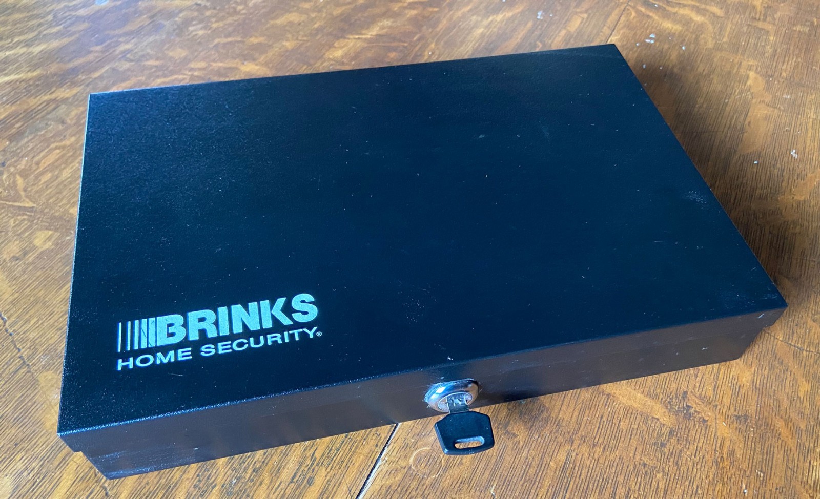Brinks Home Security Low Profile 6 Compartment Cash Box With Key Black Metal