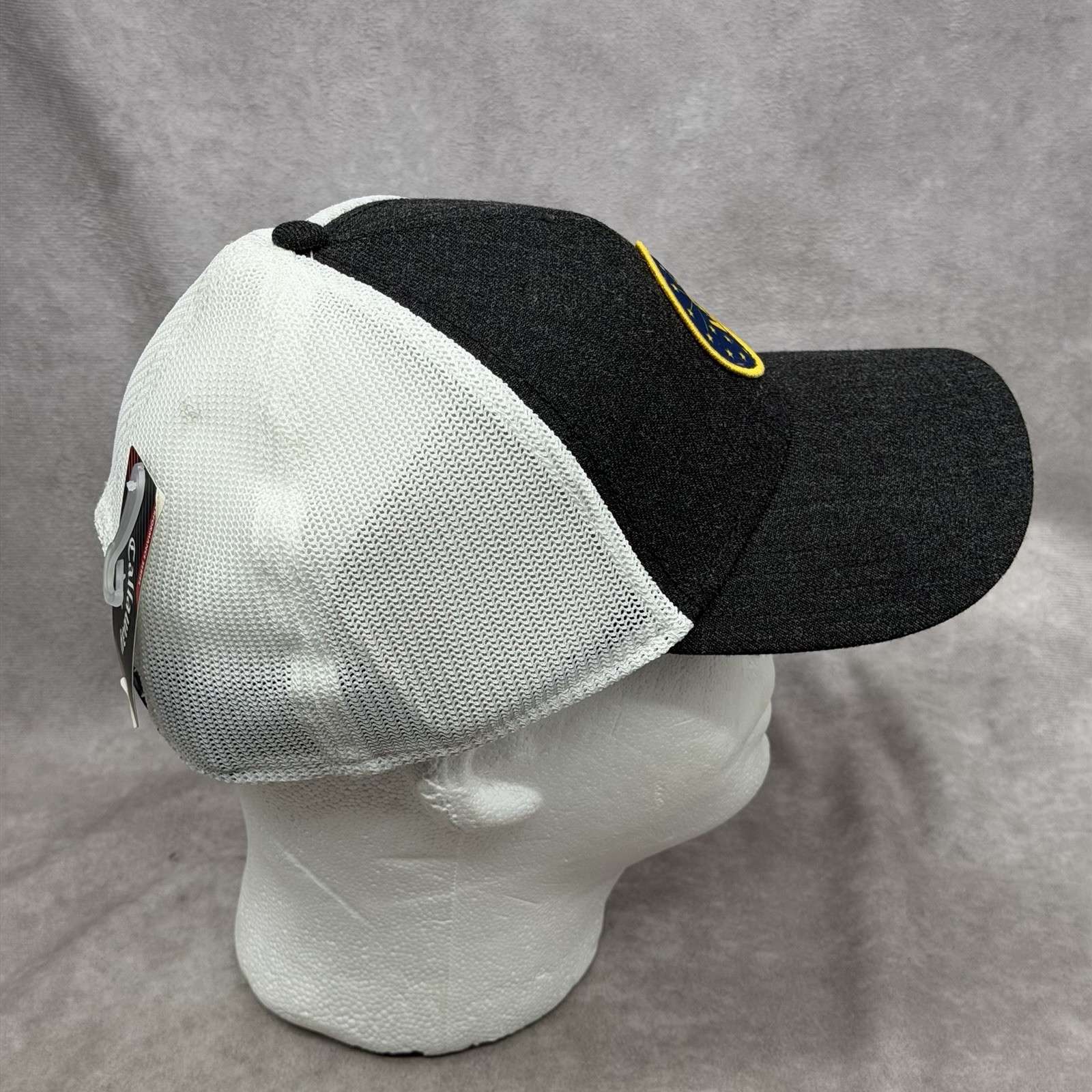 Callaway Indiana Flag Patch Hat Black Mesh Snapback Golf Cap Torch Logo