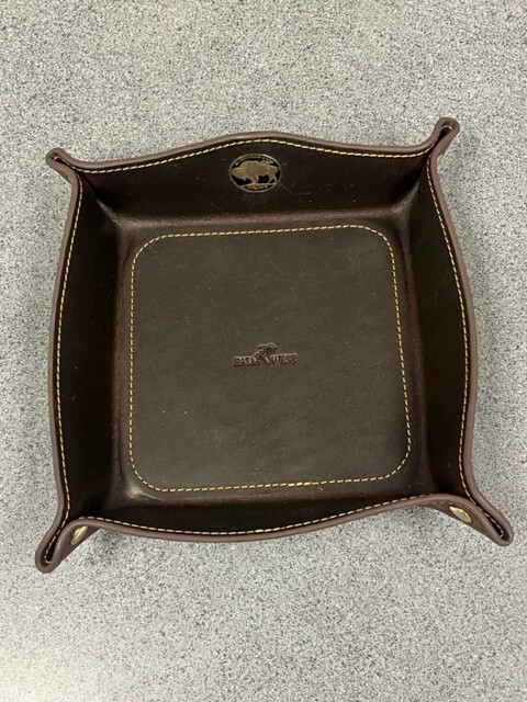 Leather Tray w/ a REAL hand enameled Buffalo Nickel