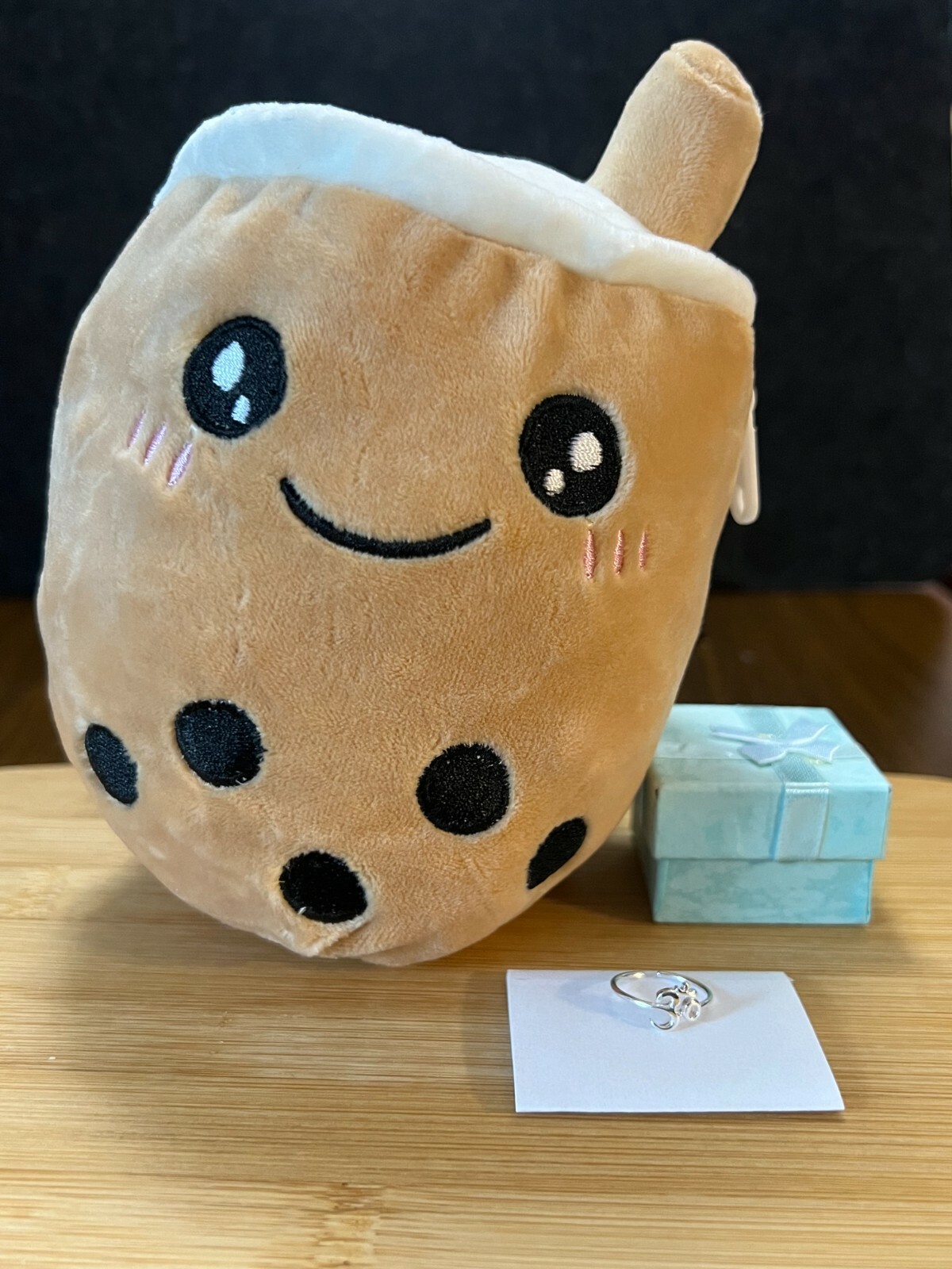 Sterling Silver ~ Jewelry GIFT SET w/ Box (Turq) and Plush Reversible Boba Toy
