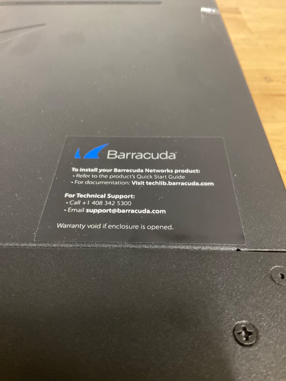Barracuda SSL VPN 180 Network Security Appliance w/ Rack Ears, HDD REMOVED.