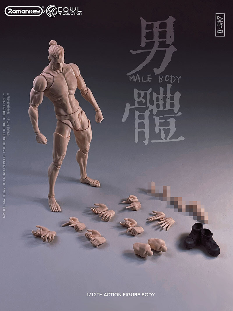 Stock Romankey X COWL 1/12 Pale Male Super Flexible Man Body F 6''Joint Figure
