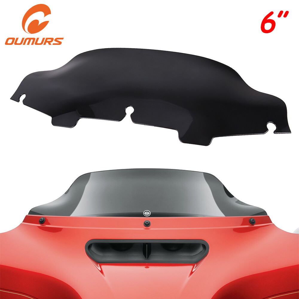 Dark Tint 6" Wave Windshield Windscreen For Harley Touring Street Glide 1996-13