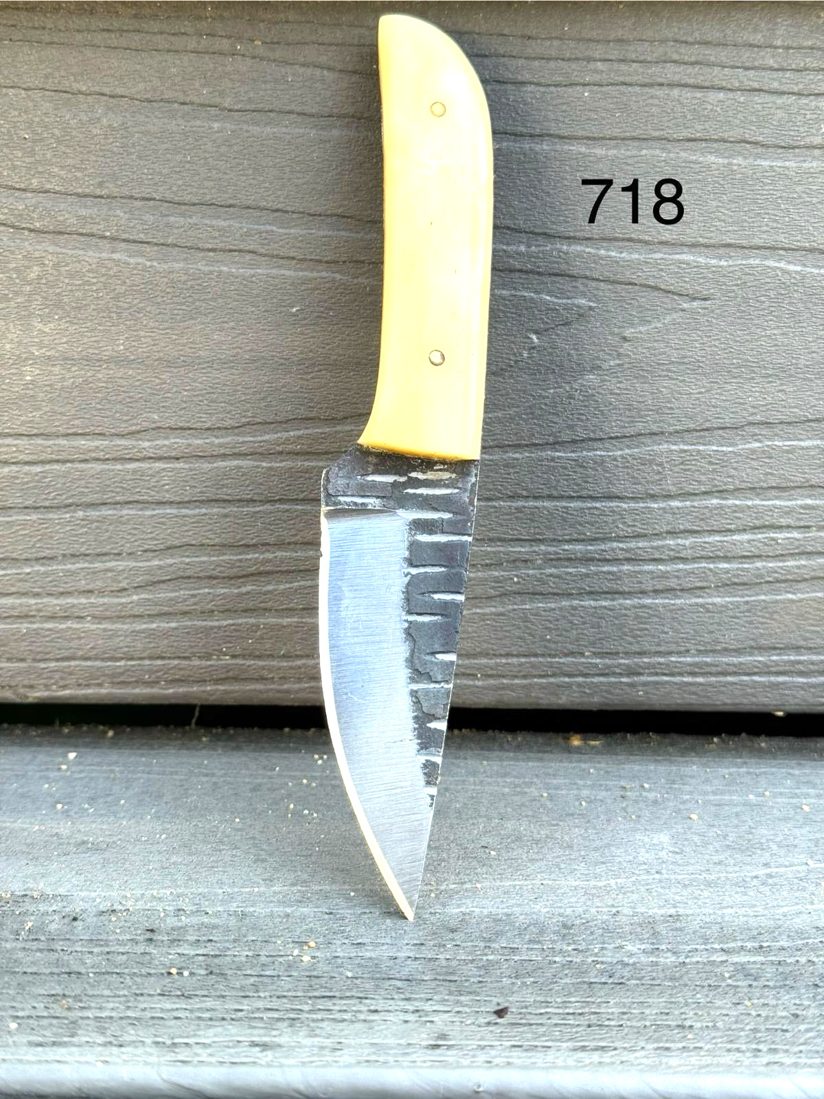 Tactical 6INCH Handmade Forged Percision Hunting Skinner knife Camel Bone Handle
