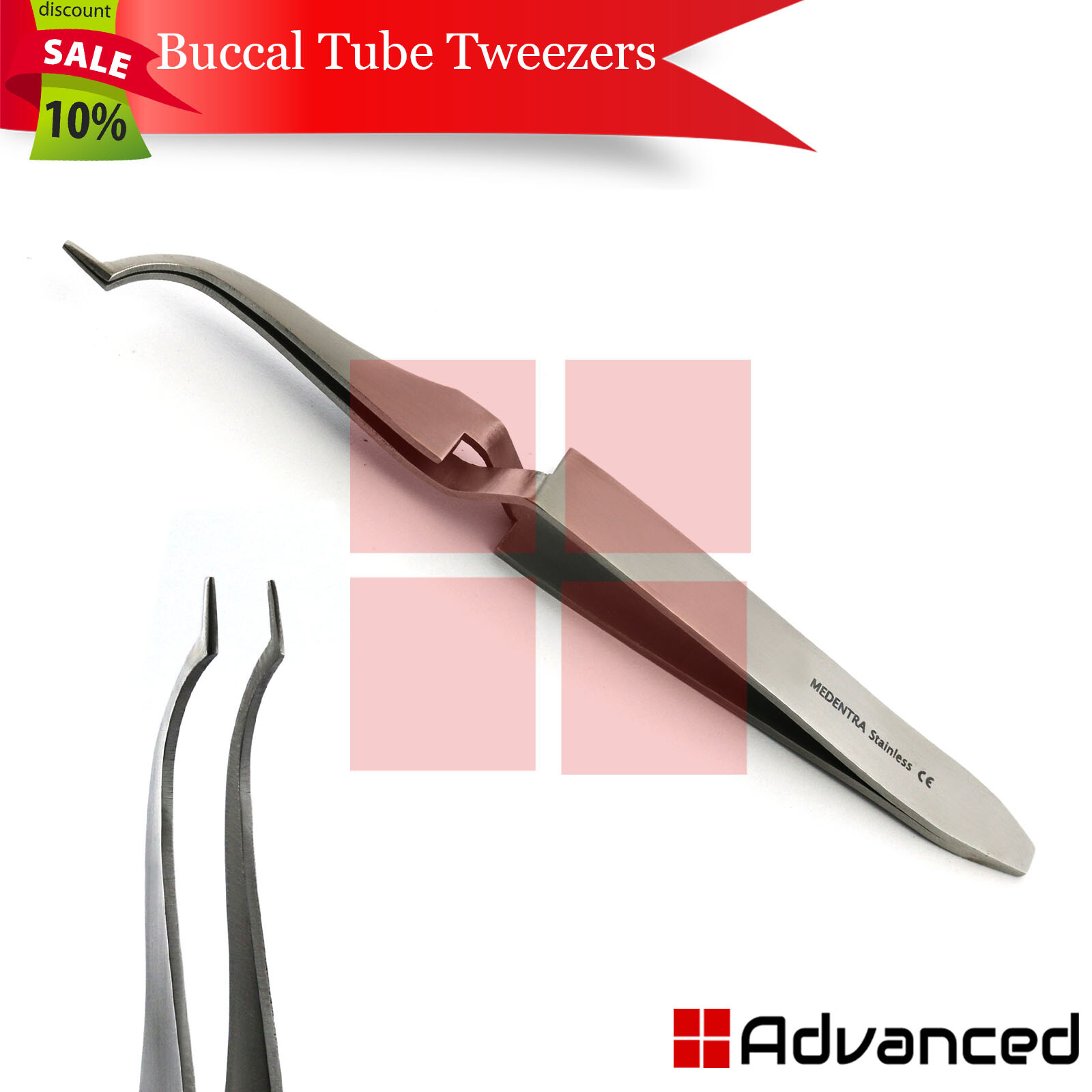 Orthodontic Buccal Tube Tweezers Posterior Brackets Placer Direct Bond Tweezer