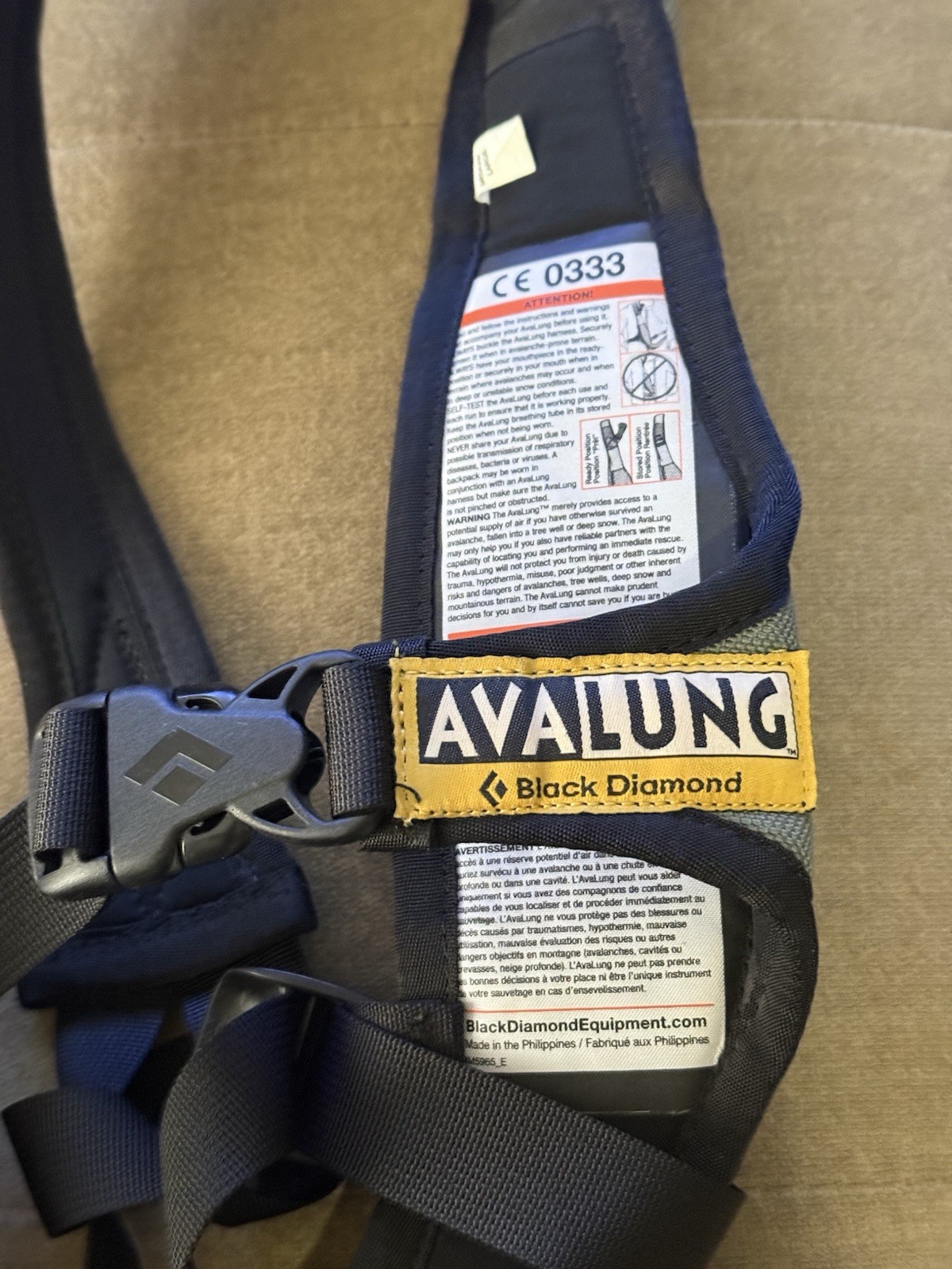 Black Diamond Avalung II Size M/L Medium/Large Avalanche Survival System, Used￼