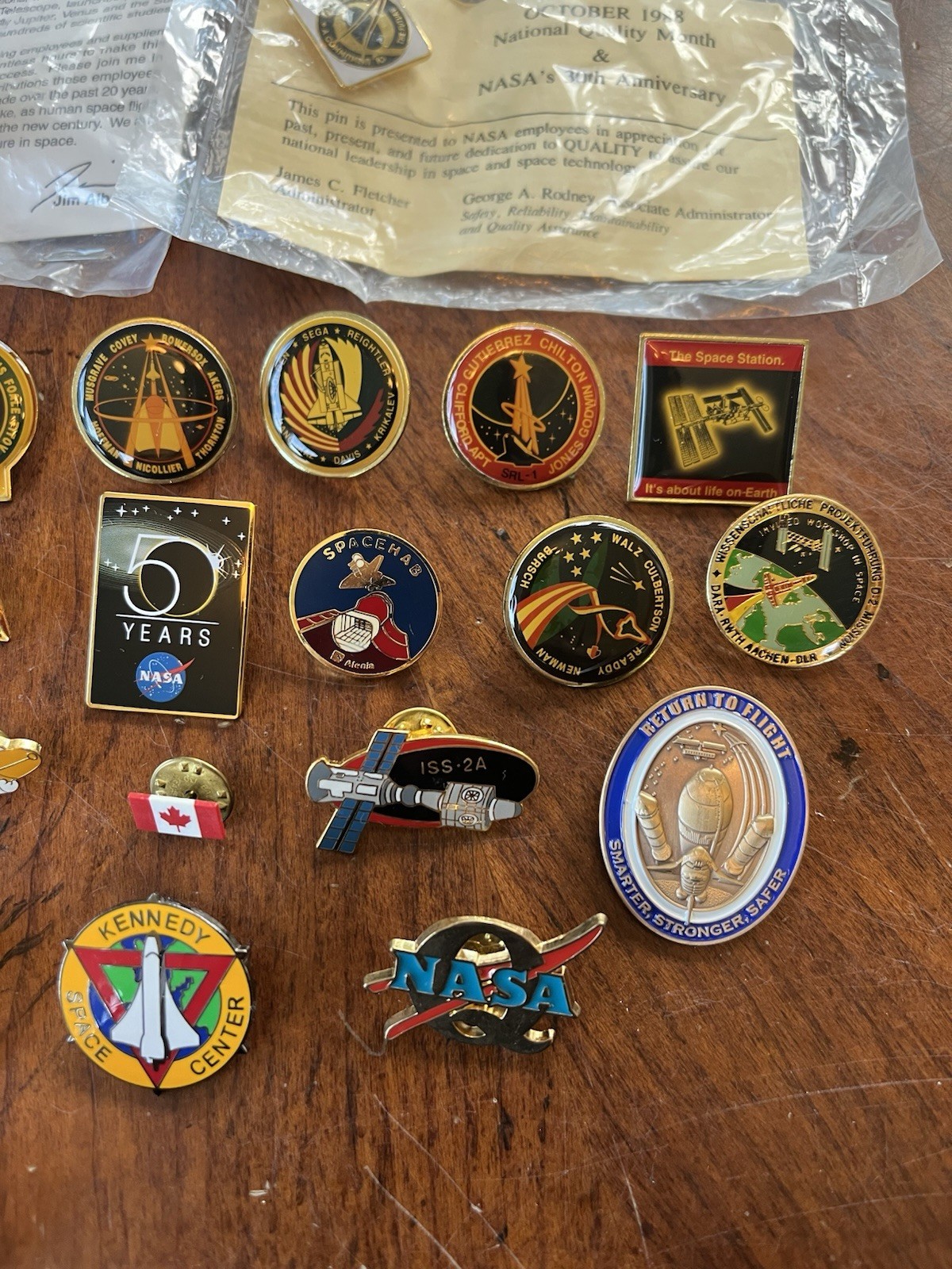 NASA Rare Lapel Pin Lot: 41 Pins Space Shuttle, Astronaut Commemorative