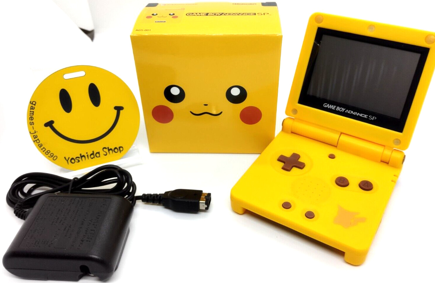 Nintendo Gameboy Advance SP Pikachu Pokémon Reshell *Glass Screen & New Battery*