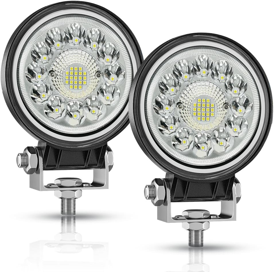 LED Tractor Work Lights, 4 Inch 99W round off Road Lights Spot Flood Beam Led