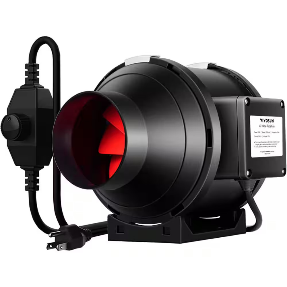 4 In. 190 CFM Inline Duct Fan with Variable Speed Controller
