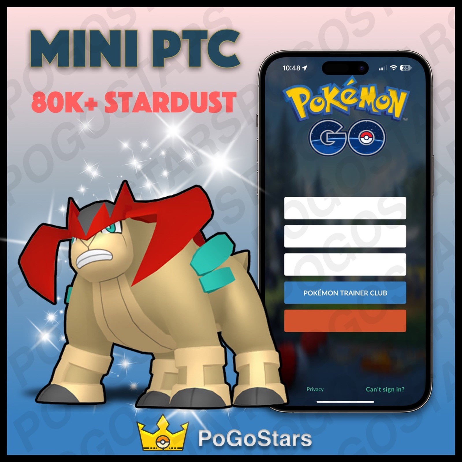 Pokémon PTC Go - Shiny Terrakion - 80K Stardust✨Read Description✨
