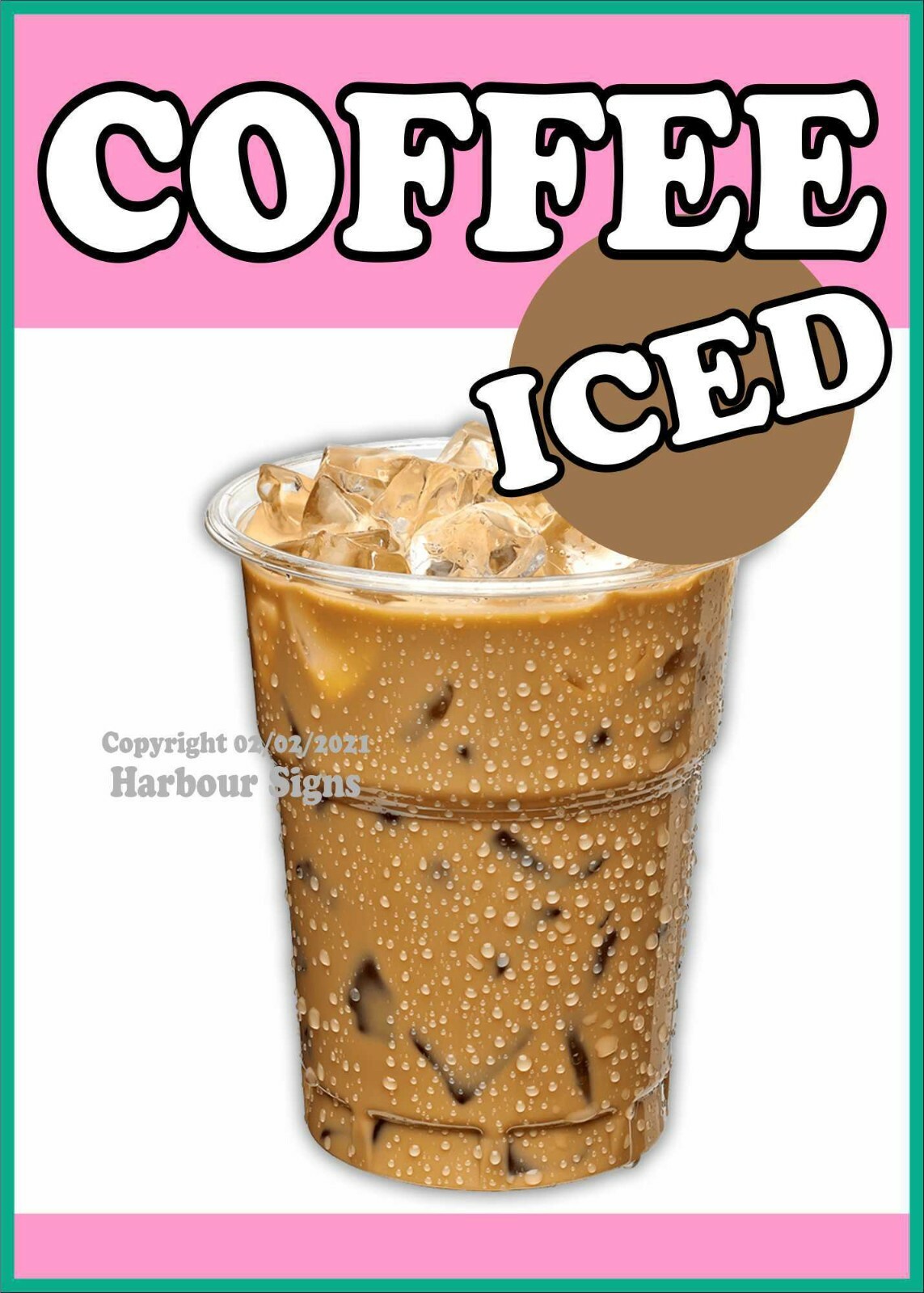 Iced Coffee DECAL (Choose Your Size) Drinks Food Truck Concession Sticker