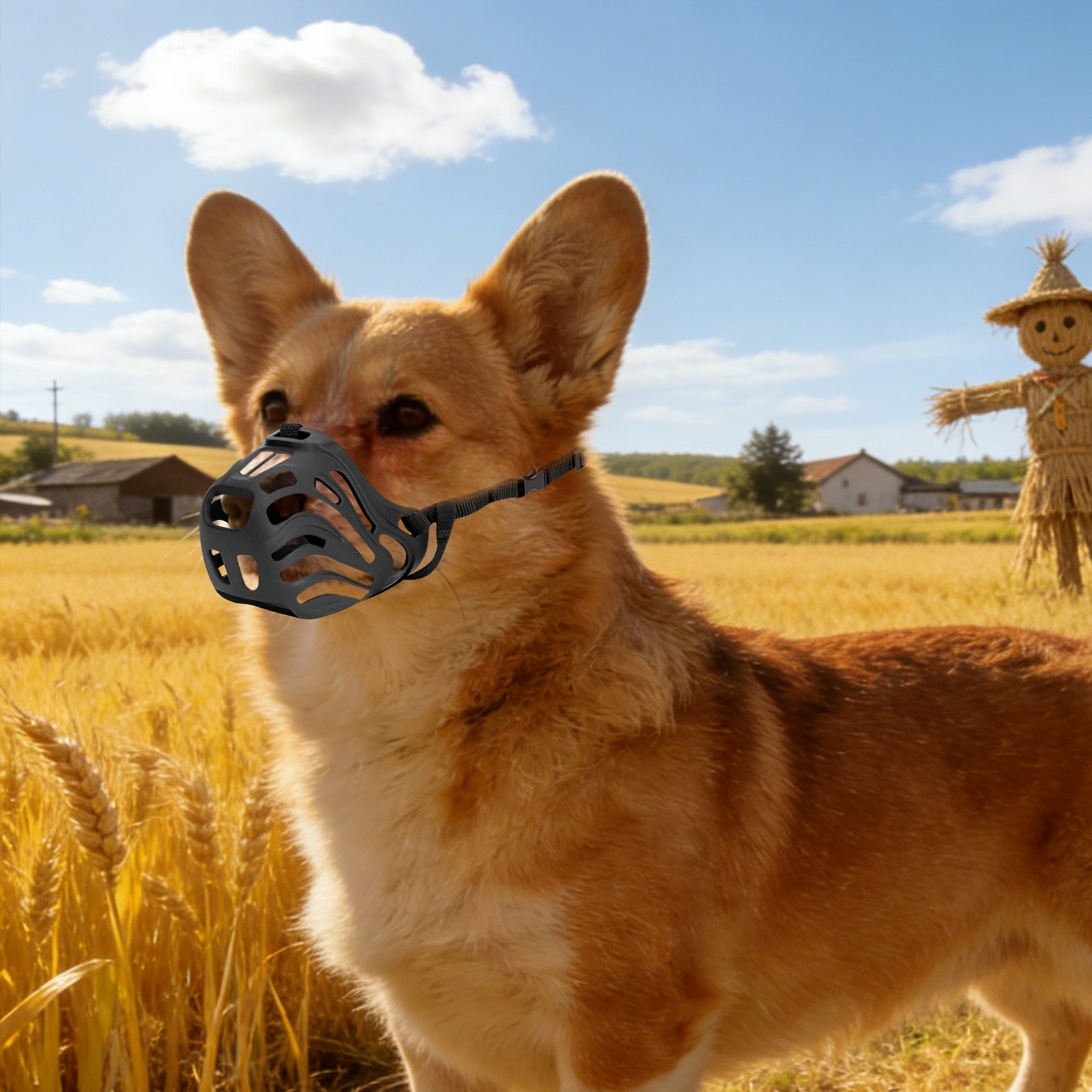 Adjusted Neck Strap Preventing Chewing and Biting Dog Muzzle For dog-walking