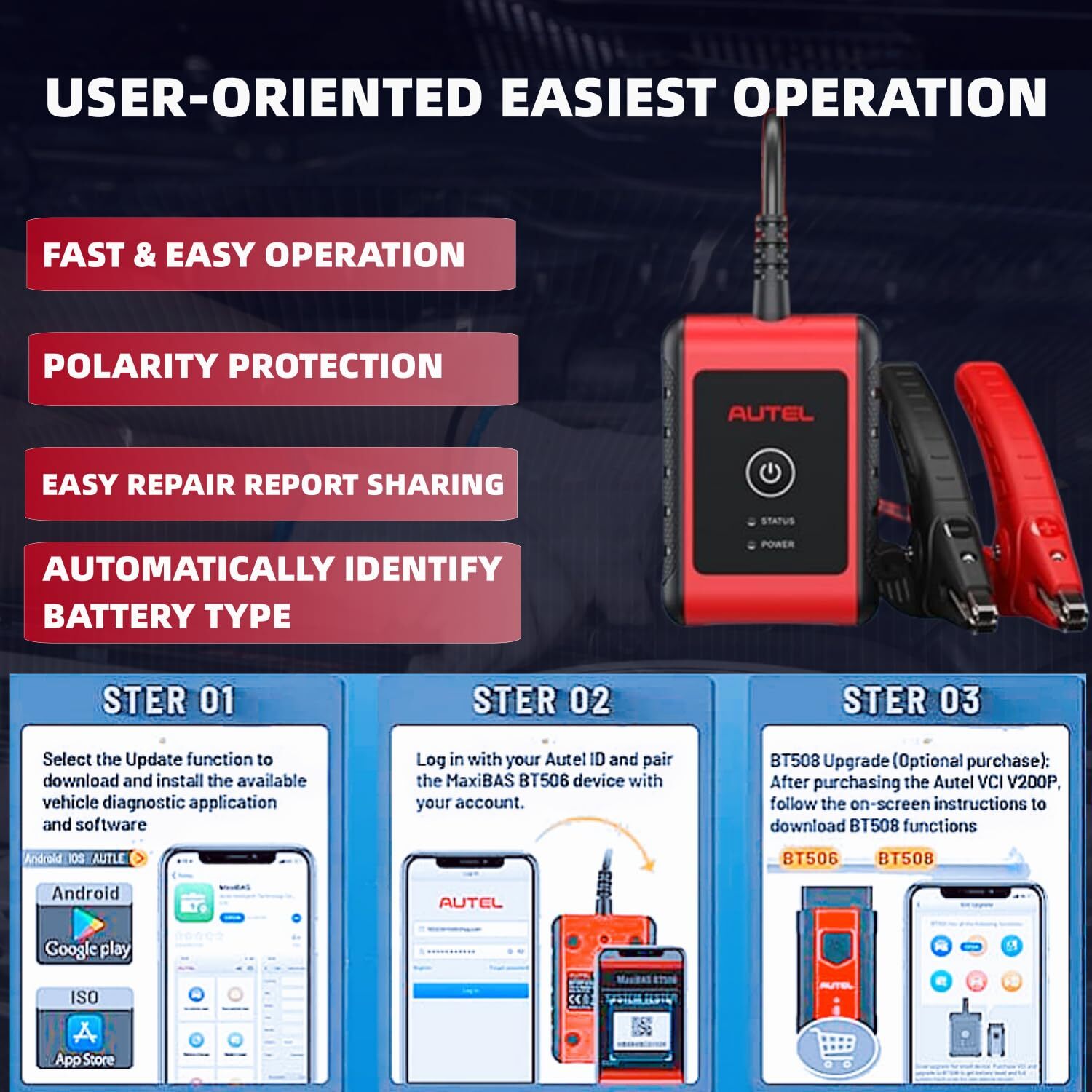 2025 New Autel MaxiBAS BT506 Auto Battery and Electrical System Analysis Tool