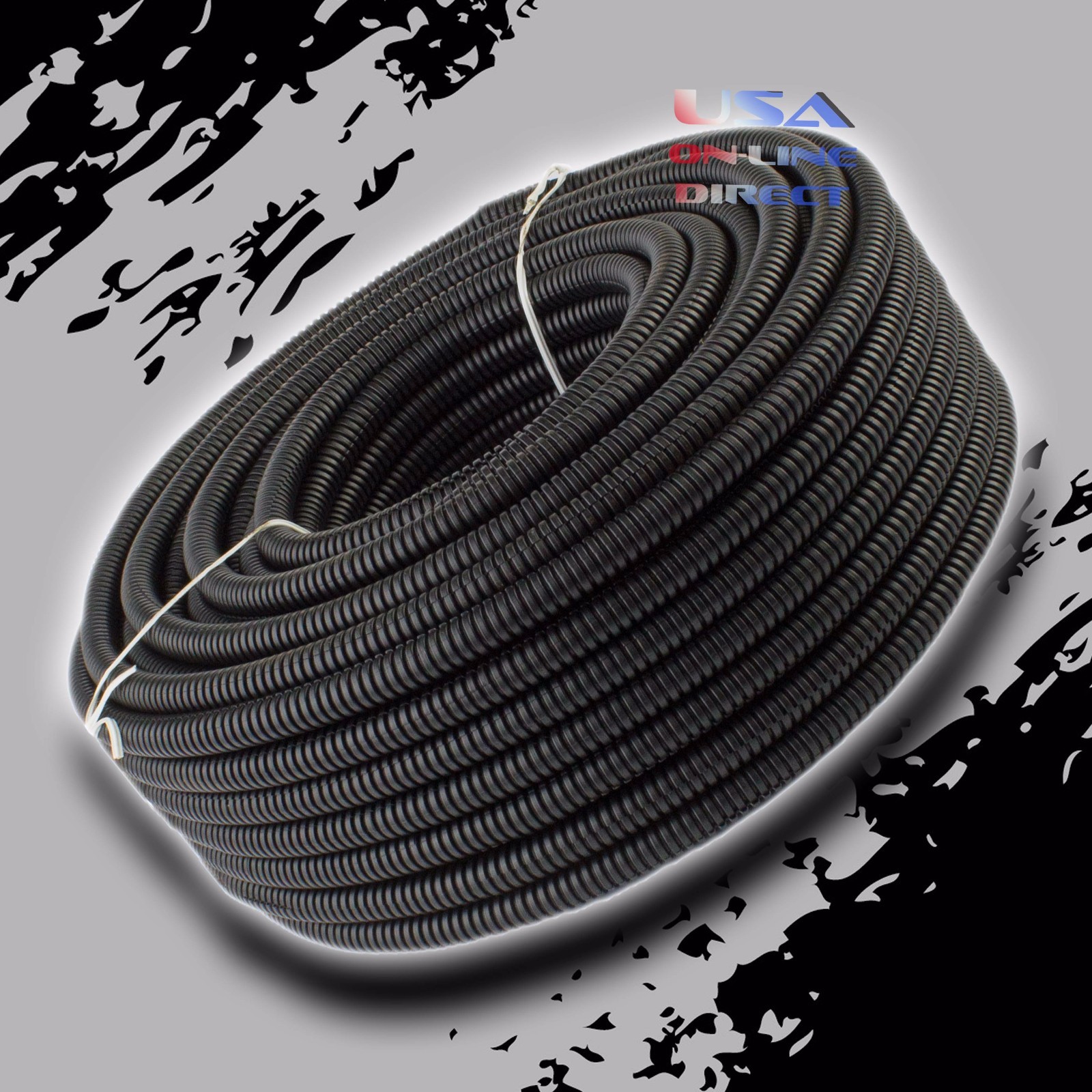 1/4" XSCORPION Conduits Split Wire Loom Tubing Black Color Sleeve Tube 100 Ft US
