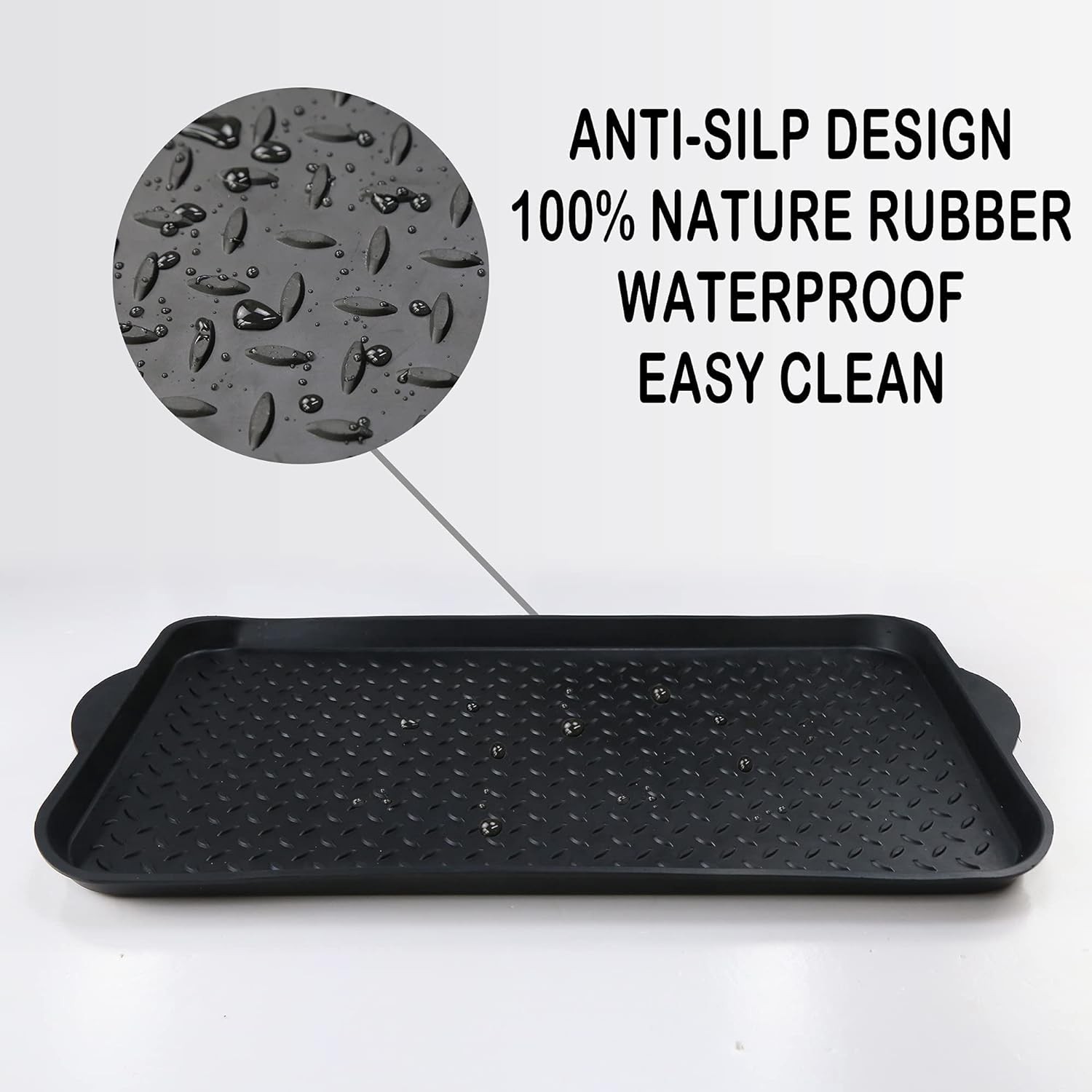 Matace 2 Pack Rubber 29.5" x 15.7" x 1.2" (2Pack ), Black