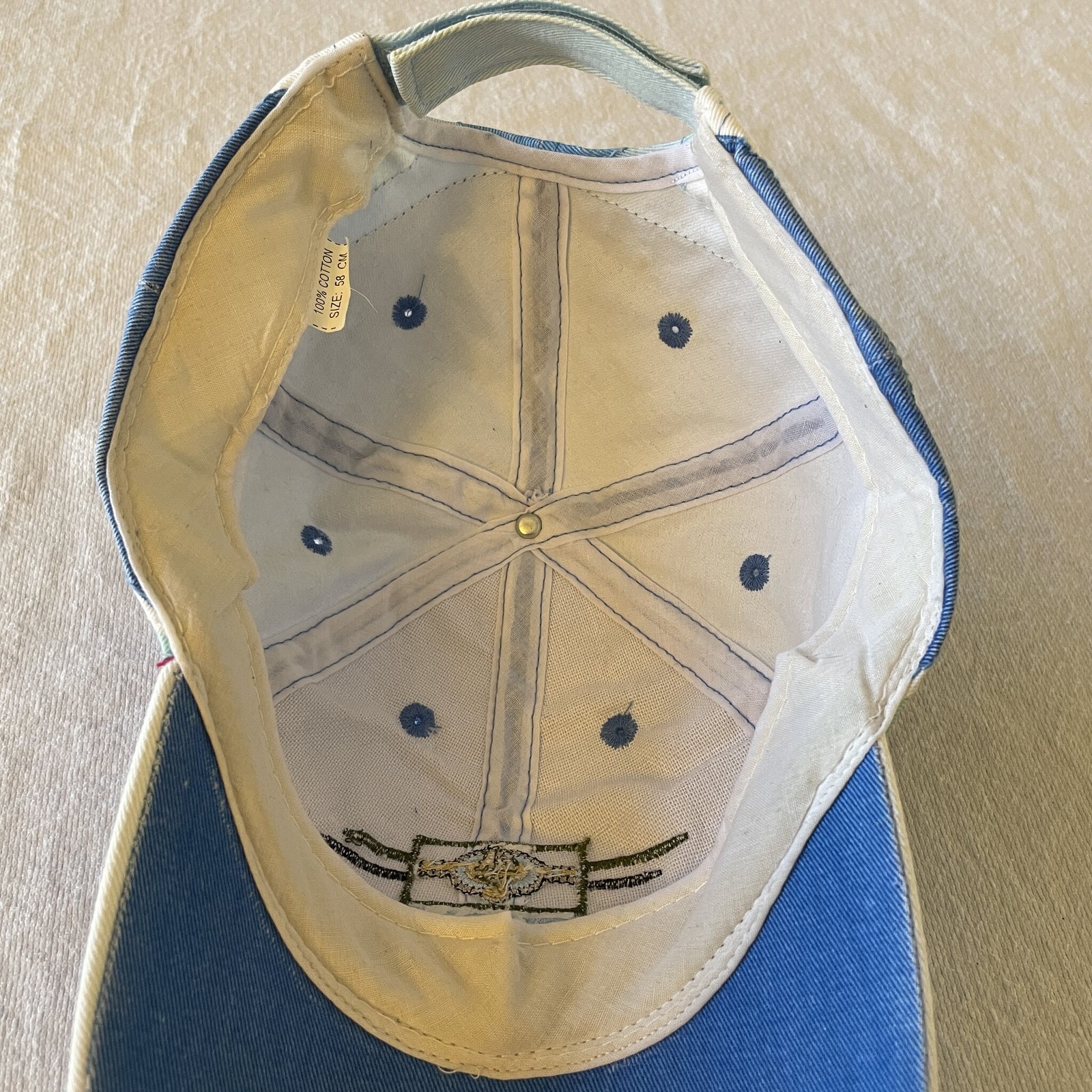 St. Thomas USVI Baseball Cap Embroidered Cotton Adjustable Striped Brim Souvenir