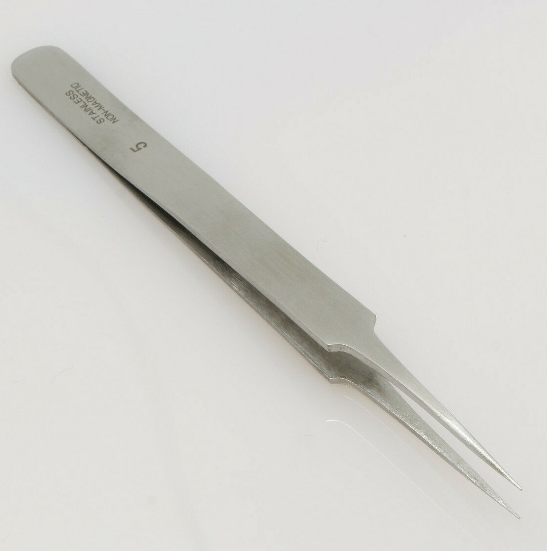 Watchmakers Tweezers Stainless Steel Antimagnetic Steel Tweezer Shape 5